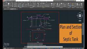 How To Draw Plan And Section Of Septic Tank In Autocad Mds Civil Cube Youtube