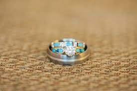 Dan Holly S Turquoise And Yellow Wedding In Arizona Turquoise Wedding Rings Turquoise Rings Beautiful Diamond Rings