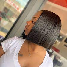 Long bodied bob with blue hints hairstyles. 15 Hottest Short Bob Hairstyles For Black Women