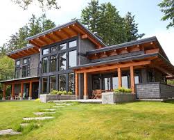 Exterior By Island Timber Frame Http Www Houzz Com Photos 4571126 Capturing The Beauty Of Its Location Basement House Plans Architecture House House Exterior