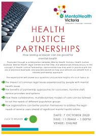 This report has been published by health justice australia. Flourish Mental Health Action In Our Hands Inc Mental Health Victoria Will Be Hosting A Free Webinar In October About Health Justice Partnerships It S A New Concept So Will Be Introduced