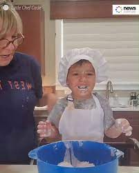 News Com Au This Toddler Cooking With His Gran Is Hilarious Facebook