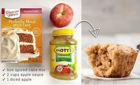 3 Ingredient Cake Mix Apple Spice Muffins So Quick Easy Recipe In 2020 Cake Mix 3 Ingredient Cakes Spice Muffins