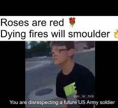 Roses Are Red Dying Fires Will Smoulder U1 You Are Disrespecting A Future Us Army Soldier