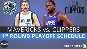 Kaufe die neuen nba la clippers trikots in unserem offiziellen shop! Dallas Mavericks First Round Playoff Schedule 2020 Nba Playoffs Mavericks Vs Los Angeles Clippers Youtube