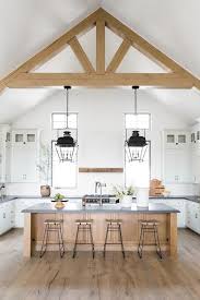 with exposed wooden beams