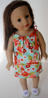 Don't be deceived by the 'knitting patterns' part of the website name. American Girl Doll Clothes Easy Doll Dress To Sew Skip To My Lou