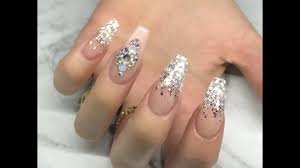 I finished my other hand myself but thought i should show people how to do this look. Acrylic Nails Snow Angel Chunky Glitter Fade Emelia Nails Blog