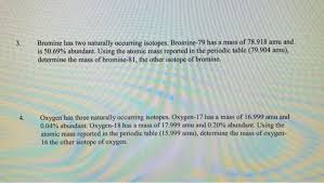 The sample problem below demonstrates how to calculate the atomic mass of chlorine. Solved Calculating Atomic Mass When The Atomic Mass Of E Chegg Com