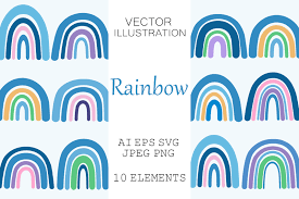 Download Rainbow Vector Rainbow Clipart Blue Rainbow Rainbow Svg By Irinashishkova Thehungryjpeg Com