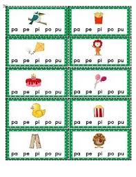 S To The I To The M To The P Juego De Las Silabas Iniciales Letras M P S L T Card Games Kindergarten Card Stock
