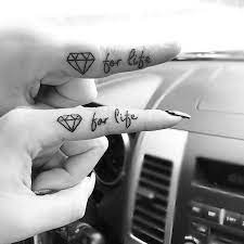 Diamond Best Friend Tattoos For Life Is A Simple Phrase But Still So Meaningful These Finger Tattoos Are Friend Tattoos Bff Tattoos Friend Tattoos Small
