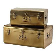 2 Aurelia Metal Trunks In Bronze W 44cm And W 56cm Baule Bronzo Mobili Colorati
