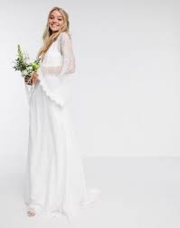 Mass angefertigt, sparen sie 70% heute günstige hochzeitskleid online. Asos Edition Hochzeitskleid Mit Kimonoarmeln Und Spitze Asos