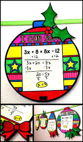 Students Solve 2 Step And Multi Step Equations In This Math Pennant Activity That Double Christmas Math Activities Christmas Algebra Math Classroom Decorations