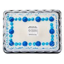 They also offer different theme cakes from a wide variety of characters, sports, and more. Freshness Guaranteed White Cake With Buttrcreme Frosting 1 4 Sheet Cake 48 Oz Walmart Com Walmart Com