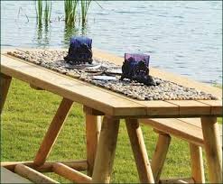 A Table Runner Of Stone Makes Me Feel Like I M Eating At The Edge Of A River Even In The Middle Of The Desert Walpole Outdoors Beach Stones Outdoor Gift