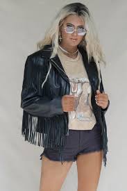 Vintage Black Leather Fringe Jacket Fringe Leather Jacket Fringe Jacket Black Leather Fringe Jacket