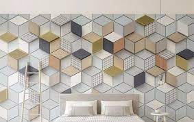 10 Lukisan Tembok 3d Kotak Us 8 85 41 Off Beibehang Kustom Dekoratif Lukisan Wallpaper Baru 3d Geometris Rhombus Kotak Kotak Jahita Decor Home Decor Flooring
