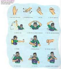 Scuba Diving Hand Signals Padi And Underwater Gestures The Most Common Scuba Hand Signals Are Shown On The Picture Chart Below All Padi Beginners Should Find