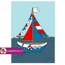 Poster Maritim Strand Meer Schiff Segelschiff Boot Poster Schiff Kinderbilder
