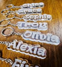 ✨ Elevate your everyday with personalized style! 🔑 Our laser-engraved  acrylic name keychains are the perfect way to add a little flair to your  keys, bags, or even your car! 🚗✨ Get