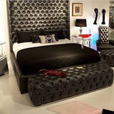 Modern 4pc white est.king bedroom set leather headboard furniture w/ crystal. Leather Bedroom Sets Ideas On Foter