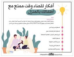 انفوجرافيك أفكار لقضاء وقت ممتع مع أطفالك بالمنزل Graphic Infographic انفوجرافيك الأطفال الاستمتاع صحيفة How To Memorize Things Infographic Earn Money