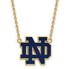 Notre Dame Fighting Irish Enamel And Gold Necklace From Team Sports Gift Click Now To Shop Notre Dame F Fighting Irish Notre Dame Fighting Irish Gold Necklace