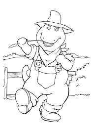 Barney The Dinosaur Black And White The Cowboy Barney Coloring Pages Thanksgiving Coloring Pages Dinosaur Coloring Pages