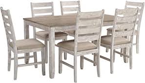 Our best level of service / most popular selection. Amazon Com Signature Design By Ashley Skempton Cottage Dining Room Table Set With 6 Upholstered Chairs Whitewash Table Chair Sets