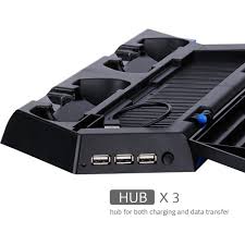Ps4 game holder and charger. Video Game Consoles Accessories 3 Hub Ports 8 Controller Thump Grips Not For Pro Or Slim 14 Game Disc Storage Cooler Charging Station With 2 Controller Charging Port Amir Ps4 Vertical