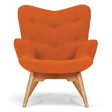 A mid century modern style armchair. Angel Accent Chair Artemis Orange Fabric Sloane Sons