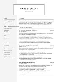 Free Car Mechanic Resume Sample Template Example Cv Resume Examples Resume Template Free Resume Guide