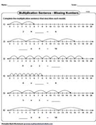 Multiplication Using Number Line Worksheets