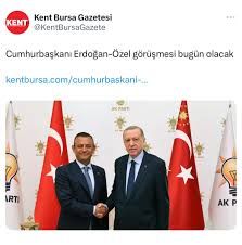 📌Cumhurbaşkanı Recep Tayyip Erdoğan ile CHP Genel Başkanı Özgür Özel  görüşmesi bugün saat 16.00'da CHP Genel Merkezi'nde olacak. 📌İletişim  Başkanı Fahrettin Altun, Cumhurbaşkanı Erdoğan ile CHP Genel Başkanı Özel  görüşmesine ilişkin bilgilendirme