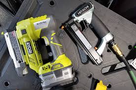 Both the tools are quite similar by look and very useful for handling diy projects. Hitachi Air Pin Nailer Compared To Makita And Ryobi Cordless Pin Nailers