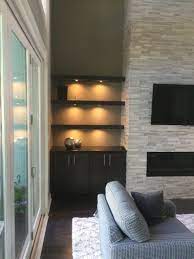 Floating Shelf With Led Lights Unstained Fireplace Built Ins Floating Shelves Home