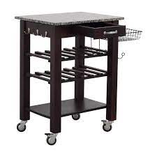 A lower storage drawer is sized to accommodate cooking tools and bakeware. 82 Off Homegoods Home Goods Marble Top And Wood Base Kitchen Cart Tables