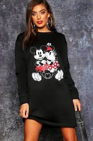 Disney Mickey Minnie Sweater Dress Boohoo Uk In 2021 Disney Dresses For Women Bodycon Fashion Clothes