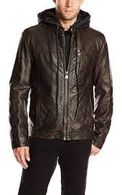 Marc New York By Andrew Marc Men S Washington Distressed Faux Leather Moto Jacket Brown Small A Faux Leather Moto Jacket Marc New York Faux Leather Jackets