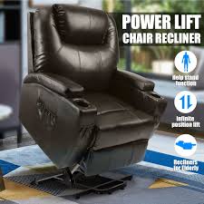 Power Lift Chair Recliner Armchair Sofa Real Leather Elderly Chair Seat Brown 713803619682 Ebay Reclining Armchair Lift Chair Recliners Lift Chairs
