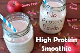 How To Make A Natural Protein Shake Without Protein Powder Paleo Dairy Free Vegan High Protein Smoothies Protein Smoothie Recipes Natural Protein Shakes