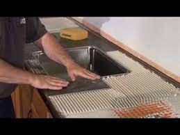 Maybe you would like to learn more about one of these? Schluter Countertop System Installation Segment 3 Tiled Under Sink Backsplash Tiles Youtube
