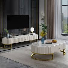 The best modern coffee tables for a luxe living room. Luxury Modern 47 Oval Faux Marble Coffee Table Leather Coffee Table With 2 Drawers Gold Metal Base In White Blue Black Modern 47 Oval Faux Marble Coffee Table Leather Coffee Table With 2