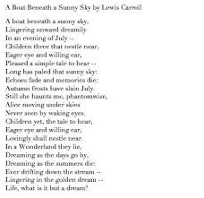 A Boat Beneath A Sunny Sky Lewis Carroll Poetry Inspire Me