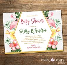 Tropical Baby Shower Invitation Summer Baby Shower Pink Etsy Bridal Shower Invitation Wording Tropical Bridal Shower Invitations Bridal Shower Invitations