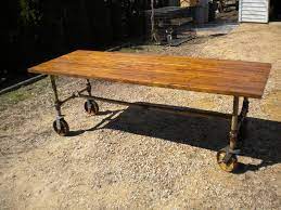 For My Imaginary Dream Studio But The Wheels Would Have To Lock Industrial Style Dining Table Metal Dining Table Dining Table