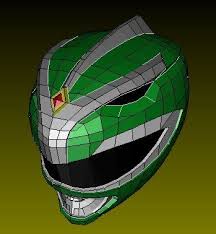 Green Ranger Helmet Paper Green Ranger Helmet B It S Free Pepakura Library The Worlds Largest Repositor Green Ranger Helmet Green Power Ranger Pepakura