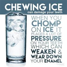 Fact Chewing Ice Can Damage Your Teeth When You Chomp On Ice It Places A Lot Of Pressure On Your Teeth Which Can Weaken Dental Facts Oral Health Care Dental